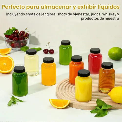Vista 4 de KEYWING Paquete de 24 botellas de chupito pequeñas, tarros de vidrio de 4