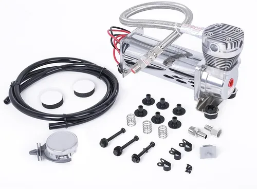 Vista 10 de Compresor de aire ultra silencioso, 1/4 NPT, súper silencioso, 69 dB, 12 V, compresor de suspensión de aire de 300 PSI para tren/camión/coche, negro