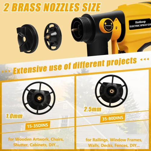 Vista 5 de Pulverizador de pintura inalámbrico para batería DEWALT de 20V (batería no incluida), pulverizadores de pintura inalámbricos para interiores