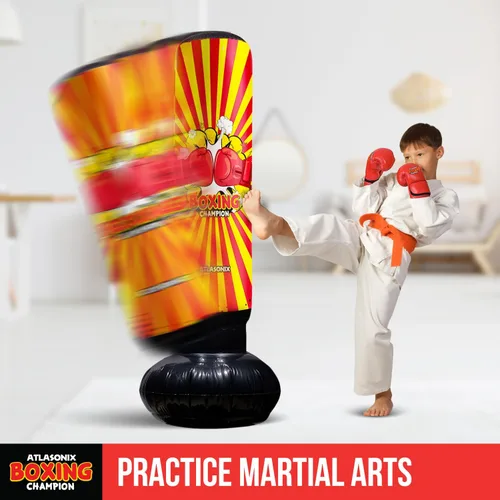 Vista 7 de Punching Bag for Kids 8-12 - Punching Bag for Kids, Blow Up Boxing Bag, Fun Punch, Toy & Gifts for Boys and Girls, Fun Active Game Birthday Gift