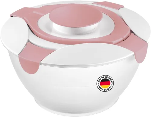 Vista 7 de Westmark Ensalada Butler Bowl con asa y aderezo, Volumen: 6.5 litros, Plástico, Práctico, Transparente/Blanco/Azul, 2422227B Incoloro