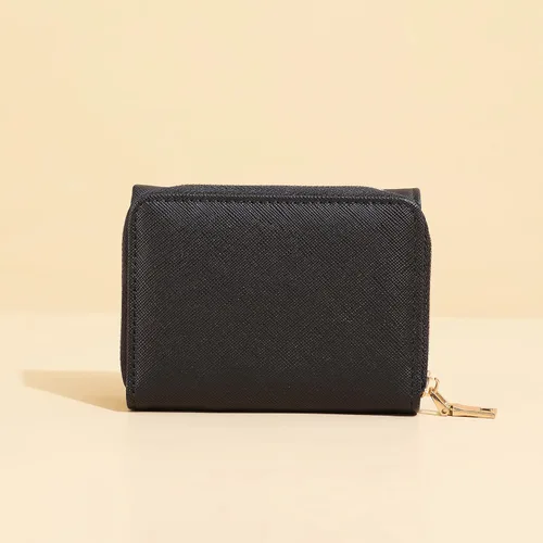 Vista 7 de JIUFENG Cartera corta con bloqueo RFID para mujer, multiusos, con cremallera, plegada, monederos, bolsas para múltiples tarjetas, organizador