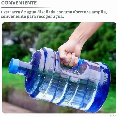 Vista 7 de Luxshiny Botella de agua de 3 galones de 5 litros con asa para picnic al aire libre, senderismo, coche