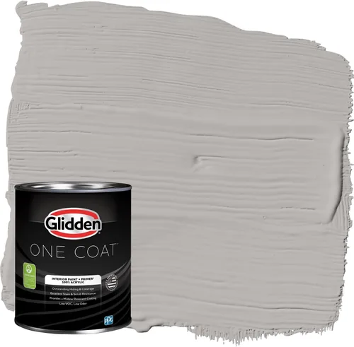 Vista 23 de Glidden Pintura Interior + Imprimación: Gris/Plata Antigua, Una Capa, Satinado, 1 Galón