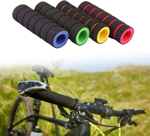 Vista 5 de 1 par de empuñaduras de manillar de bicicleta espuma suave MTB bicicleta bicicleta antideslizante agarre Ciclismo Riding Handle Covers