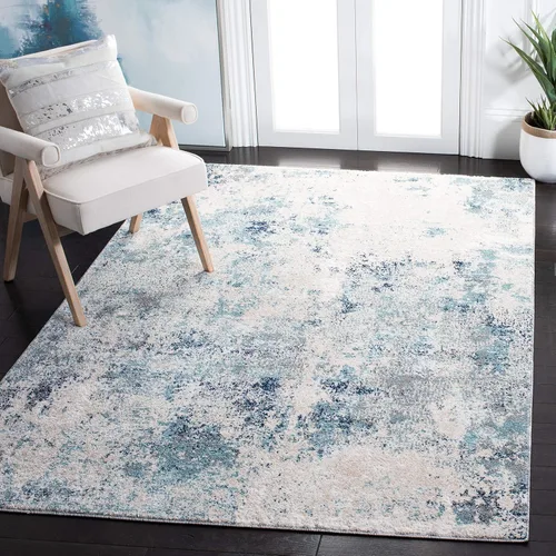 Vista 11 de SAFAVIEH Aston Collection - Alfombra decorativa, 2 x 5 pies, gris claro y gris, diseño abstracto moderno, no desprende pelusa y de fácil cuidado