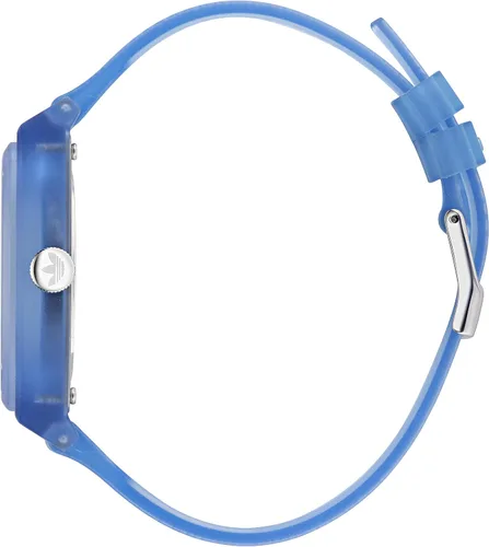 Vista 3 de adidas Reloj con correa de resina azul transparente (Modelo AOST220312I), Azul