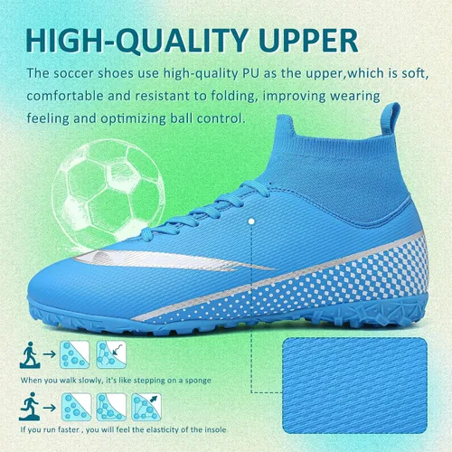 Vista 2 de Tacos de fútbol para hombre y mujer, zapatos de fútbol para interiores y exteriores, para niño grande AG TF