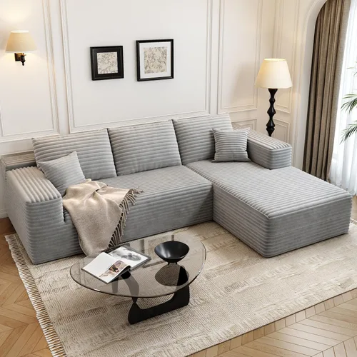 Vista 24 de Sofá seccional modular Cloud de 107.5 pulgadas con 1 otomana, sofás tapizados modernos minimalistas, cómodo sofá en forma de U para sala de estar
