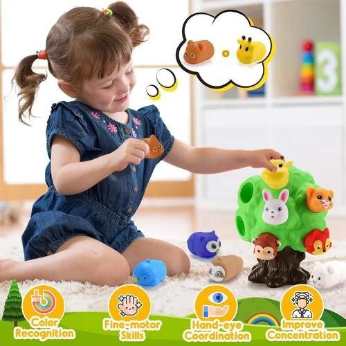 Vista 2 de Regalos para niños de 1 a 5 años, juguetes para niños pequeños, juguete educativo de animales de granja para niños pequeños de 1 a 6 años, juego