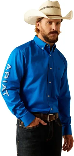 Vista 45 de Ariat Camisa de sarga con logotipo del equipo para hombre