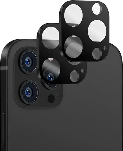 Vista 9 de SAHARA ZeroDamage ZD00049 - Protector de lente de cámara de vidrio flexible HD para iPhone 13 Pro y Pro Max (paquete de 2), color negro