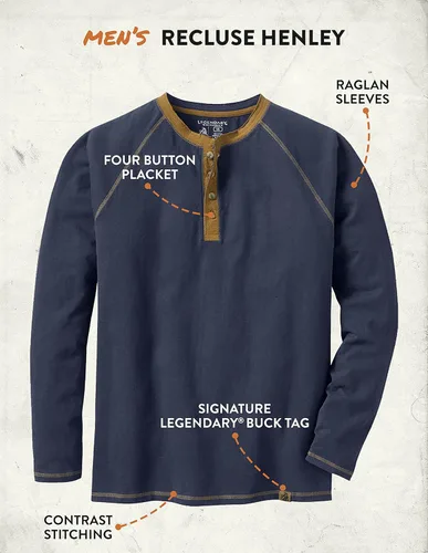 Vista 4 de Legendary Whitetails Recluse Henley - Camiseta de manga larga para hombre