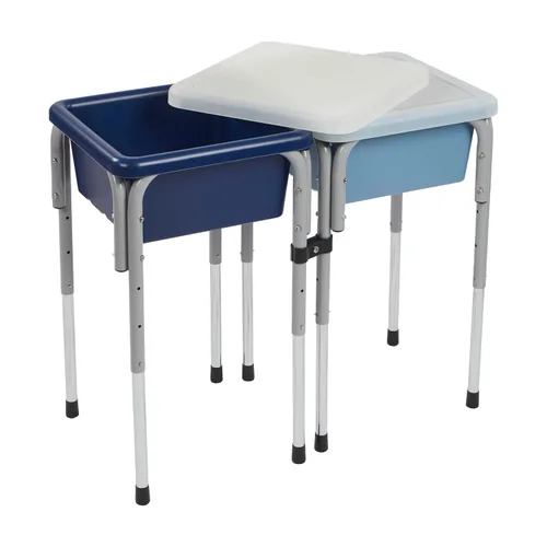 Vista 19 de ECR4Kids Mesas modulares de juego con arena y agua con tapas, varios colores, Azul, 1