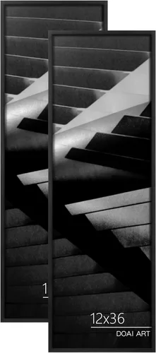 Vista 15 de DOAI ART Marco de fotos de 5x7 pulgadas, marco negro de 5x7 pulgadas para exhibición horizontal o vertical con montaje en pared y sobremesa Marco