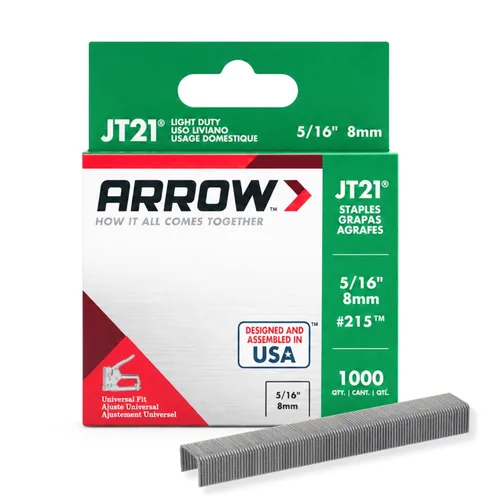 Vista 14 de Arrow 214 JT21 grapas de alambre delgado para pistolas y grapadoras de grapas, uso para tapicería, manualidades, reparaciones generales, longitud