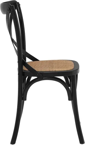 Vista 3 de Modway Gear - Silla de comedor de estilo rústico y moderno estilo granja, en madera de olmo y ratán, color negro