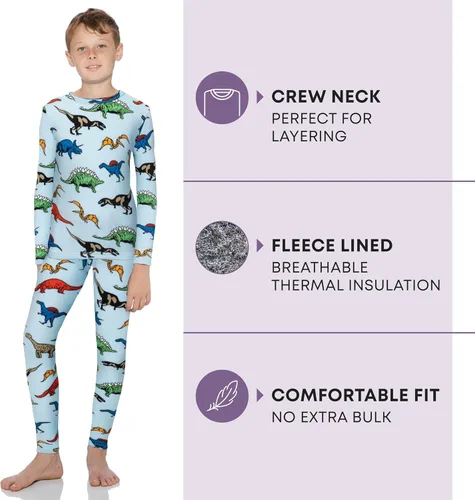 Vista 110 de Rocky Ropa interior térmica para niños, ropa interior larga para niños, capa base para clima frío/esquí