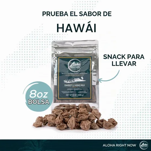 Vista 6 de Aloha Right Now - Dulce Li Hing Mui Crack Seed Ciruelas secas (8 onzas) - Caramelo Li Hing Mui para aperitivos y condimentar cualquier bebida helada