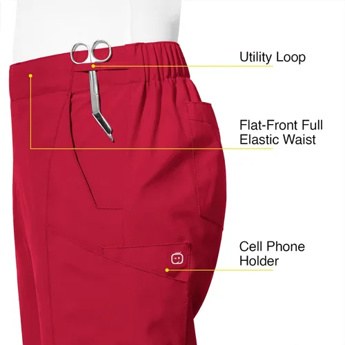 Vista 3 de WonderWink Pantalón cargo doble con frente plano para mujer