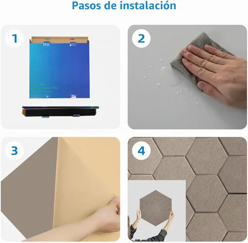 Vista 6 de Paquete de 15 paneles hexagonales de espuma a prueba de sonido para paredes, paneles acústicos de 12" x 11" x 0.35" de alta densidad que absorben