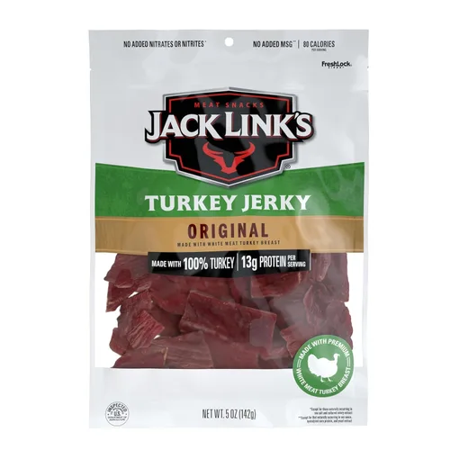 Vista 7 de Jack Link's Cecina de pavo, original, bolsa de carne seca – Bocadillo sabroso, bocadillos de proteína listos para comer con 0.46 oz de proteína por