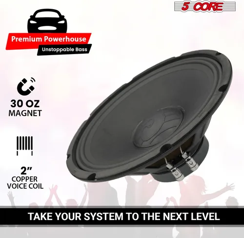 Vista 3 de 5 CORE Altavoz de 12 pulgadas de audio para coche 200W Componente de repuesto Controlador 4Ohm 30 Oz Imán 2 "Sistema de altavoces de bobina de voz