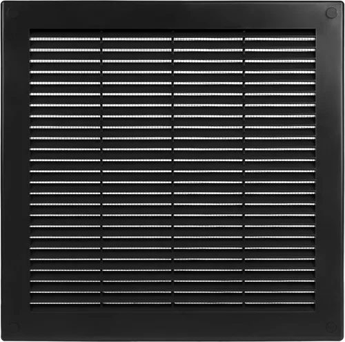 Vista 40 de Paquete de 2 cubiertas cuadradas de ventilación de aire de 4" x 4" (tamaño exterior) - Deflector de ventilación de plástico negro - Malla