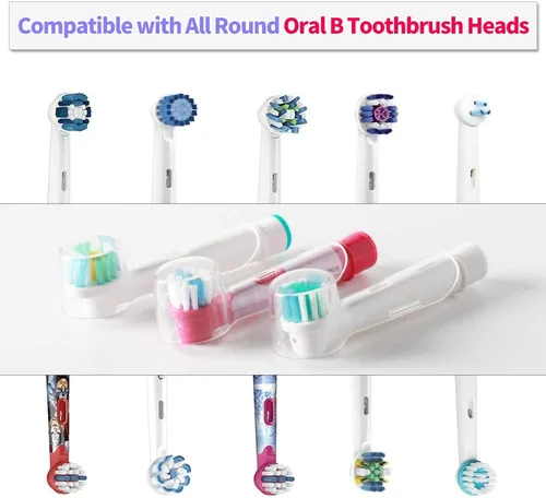 Vista 8 de 12 fundas reutilizables para cepillos de dientes compatibles con cabezales de cepillo de dientes eléctricos Oral B para un mejor cepillado