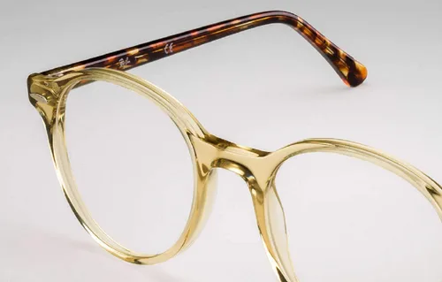 Vista 5 de Ray-Ban RX7118 - 8021 - Gafas amarillas, marco naranja, 1.969in, Amarillo trasparente.