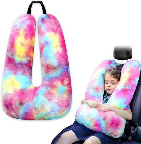 Vista 14 de Atablyn La almohada de cuello para niños proporciona doble apoyo a la cabeza y el cuello en cualquier posición de sueño en vuelos, automóviles