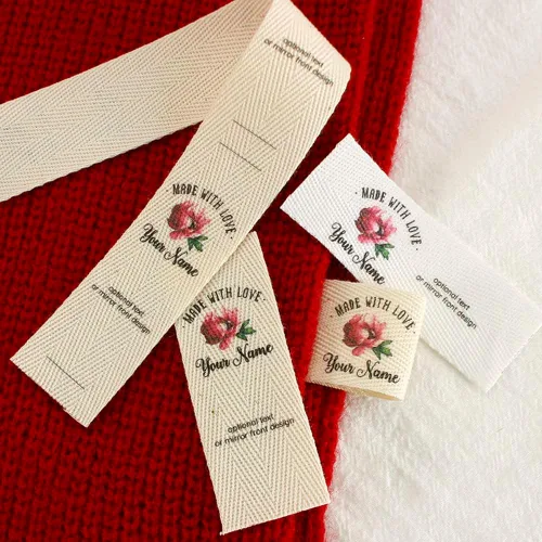 Vista 2 de Etiquetas de coser personalizadas para coser en ropa, etiqueta de sarga personalizada, etiquetas de coser personalizadas con nombre, regalo de 1