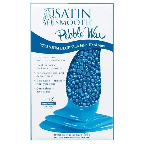 Vista 11 de Satin Smooth Cera de piedra de caléndula dorada Cera dura con aceite de árbol de té Ideal para todo tipo de piel y cabello grueso y persistente