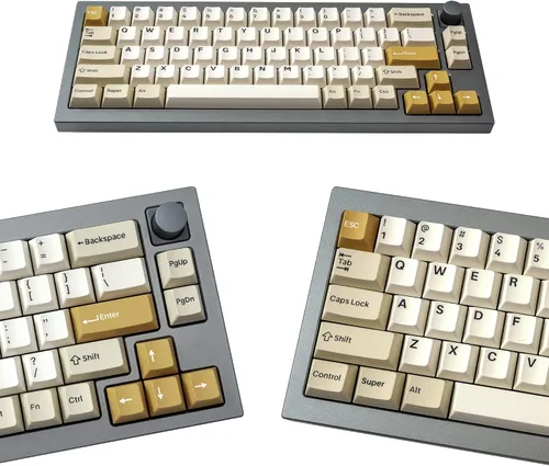 Vista 2 de Keychron Double Shot Cherry PBT Keycap - Juego completo de teclas (219 teclas), color camello