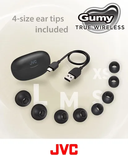 Vista 7 de JVC Gumy - Auriculares inalámbricos verdaderos, Bluetooth 5.3, funda de carga, reproducción de 24 horas, IPX4 resistente al agua, cómodo ajuste