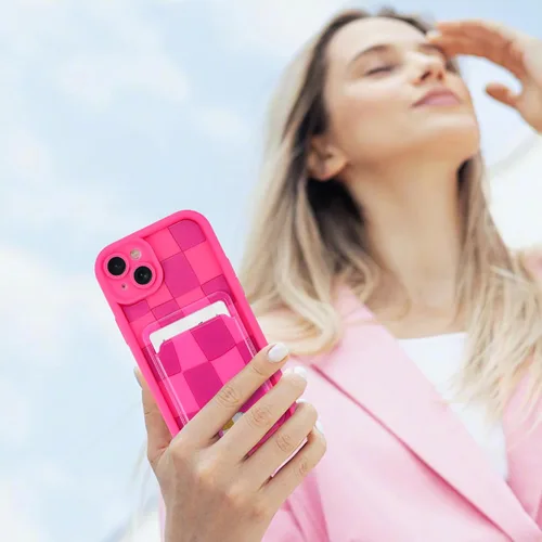 Vista 6 de KANGHAR Compatible con iPhone 13 Funda, Cartera de Silicona a Cuadros con Bonito Patrón, Tarjetero y Protección de Cámara, Suave, Delgada, a Prueba