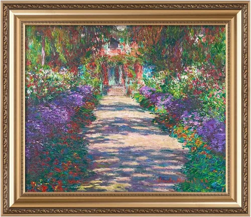 Vista 100 de IPIC - Reproducción artística de los lirios de agua de Claude Monet 1906, impresiones giclée coinciden con el marco dorado clásico, arte de pared