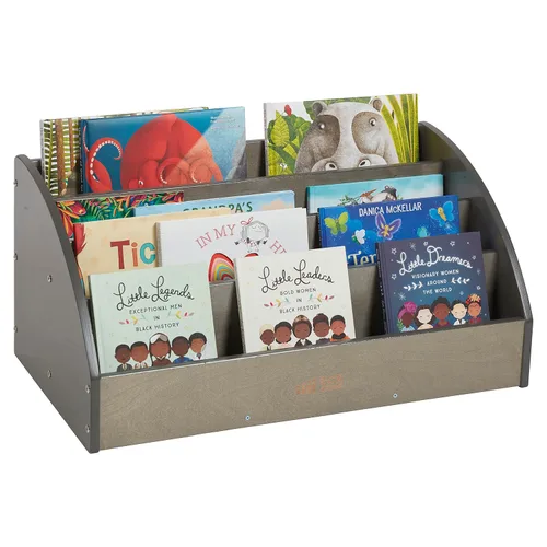 Vista 10 de ECR4Kids Exhibición de libros para niños pequeños con 4 estantes Gris Wash