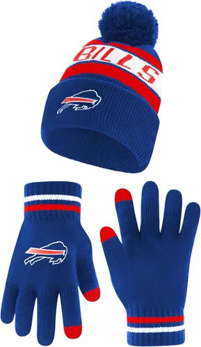 Vista 13 de Ultra Game Adults NFL Official Super Soft Winter Beanie Knit Hat With Warm Touch Screen Gloves