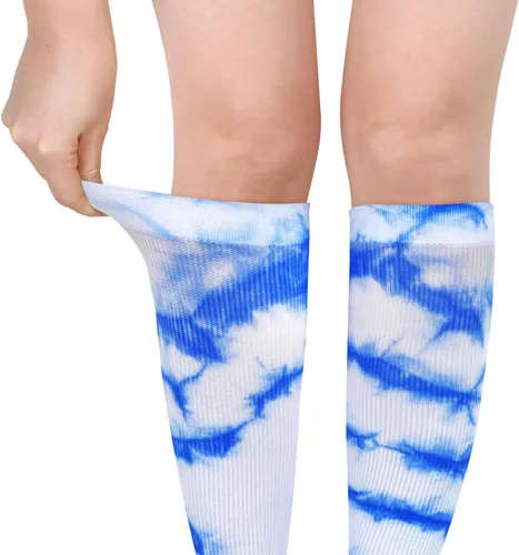 Vista 4 de Benefeet Sox Calcetines altos de poliéster para mujeres y niñas, calcetines largos de tubo unisex, suaves, acogedores, calcetines de pantorrilla