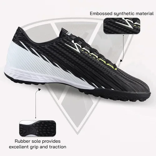Vista 3 de Vizari Tesoro - Botines de fútbol para césped juvenil, zapatos de fútbol sintéticos para niños, suela de goma con tachuelas múltiples, zapatos