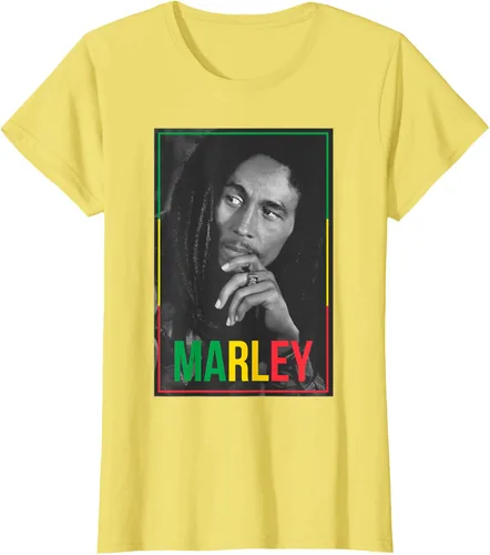 Vista 34 de Camiseta blanca oficial de Bob Marley Photo S Negro