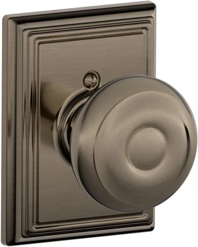 Vista 112 de SCHLAGE F10 GEO 716 Pomo de Puerta Georgiano, Cerradura de Paso para Pasillo y Armario, Bronce Envejecido (Paquete de 4)