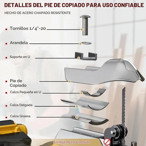 Vista 4 de Pie de afrontamiento para sierras de calar, herramienta de carpintería de alta eficiencia compatible con la mayoría de sierras de calar