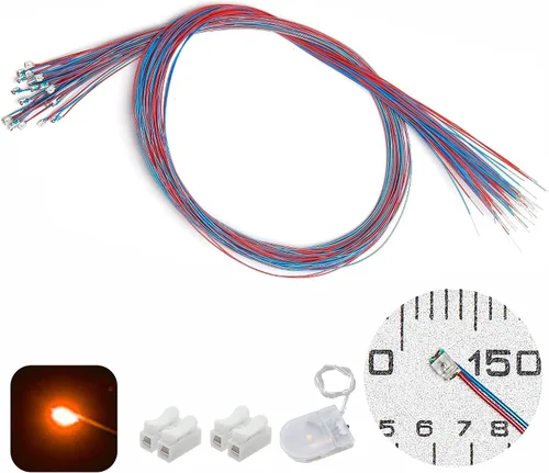 Vista 21 de 50 piezas de LED micro precableados con soldadura previa, LEDs SMD 0805 con accesorios de montaje para construcción de modelos para principiantes
