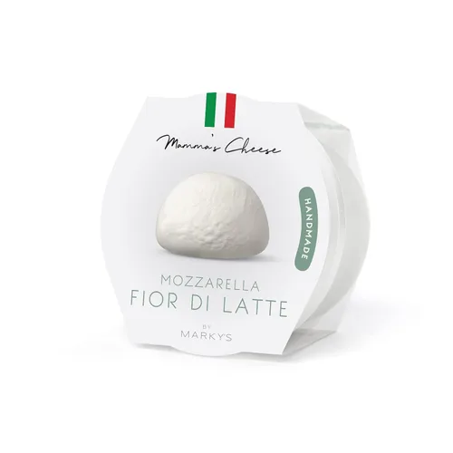 Vista 4 de Mozzarella Fior di Latte - Queso italiano fresco, 8 onzas (paquete de 1) Hecho de leche de vaca, alto contenido de humedad, textura suave