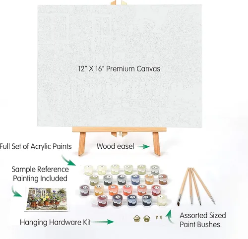 Vista 8 de Ledgebay Kit de pintura por números para adultos: kit de pintura numérica de principiante a avanzado, los kits incluyen pensamientos Ritas, 12 x 16