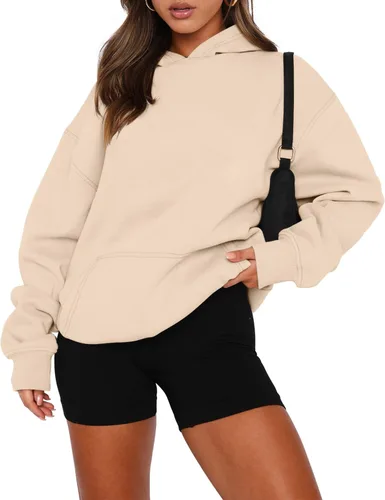 Vista 93 de onlypuff Sudadera casual con capucha para mujer, de manga larga, con bolsillo de canguro, hombro caído