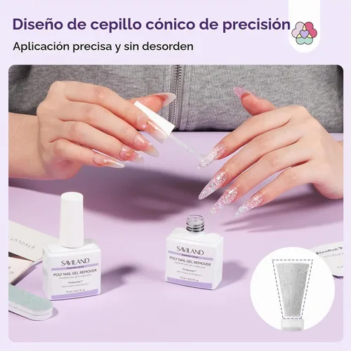 Vista 6 de SAVILAND Kit de removedor de uñas de poligel: removedor de gel rápido de 2