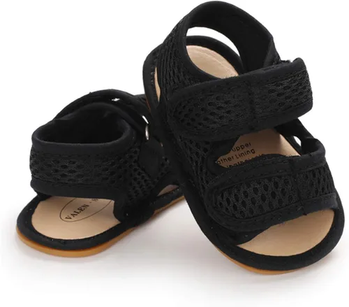 Vista 3 de COSANKIM Sandalias de verano para bebés, niños y niñas, antideslizantes, suela suave, zapatos de cuna para primeros pasos (0-18 meses)